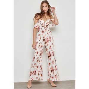 Forever 21 Floral Cold Shoulder Jumpsuit
